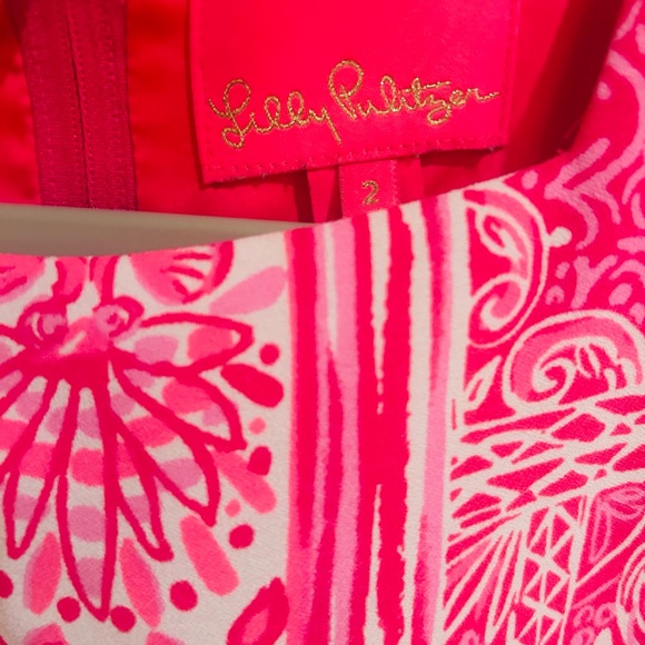 Lilly Pulitzer Vibrant Pink and White Midi Dress - Picture 1 of 4
